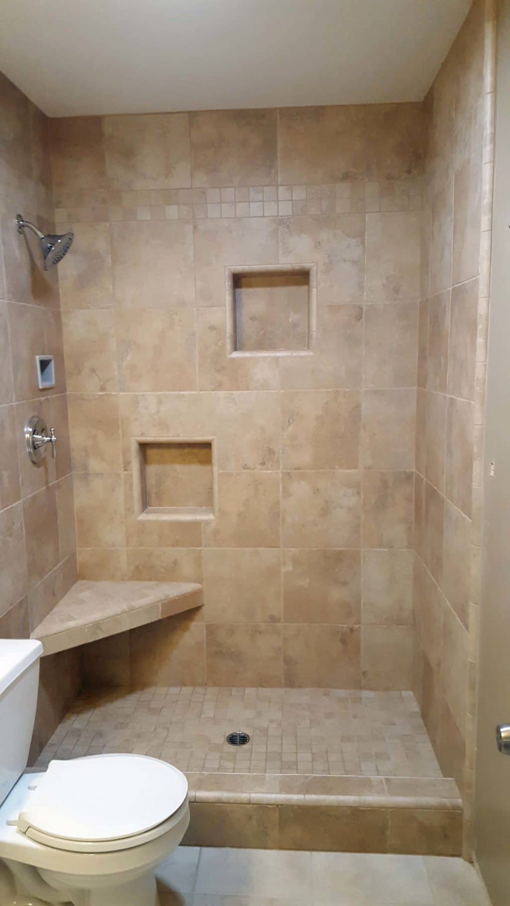 Tile Shower With Corner Bench Seat